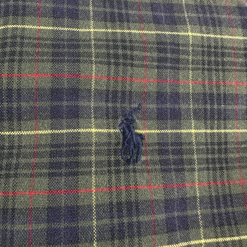Ralph Lauren Classic Fit Plaid Button Down Shirt Mens Large Green Navy Red 2521